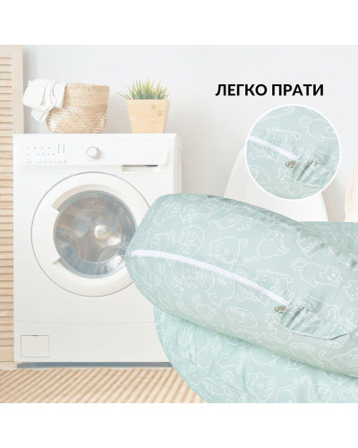 Подушка для годування диванчик 60х70х16 см бавовна антиалергенне волокно, для зручності мами, з блискавкою