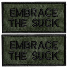 Набір шевронів 2 шт. з липучкою Embrace the suck 4х8 см вишитий патч шеврон нашивка