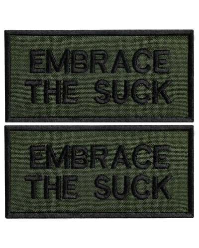 Набір шевронів 2 шт. з липучкою Embrace the suck 4х8 см вишитий патч шеврон нашивка