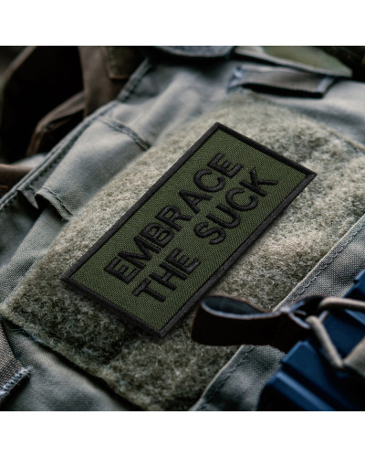 Набір шевронів 2 шт. з липучкою Embrace the suck 4х8 см вишитий патч шеврон нашивка