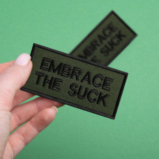 Набір шевронів 2 шт. з липучкою Embrace the suck 4х8 см вишитий патч шеврон нашивка