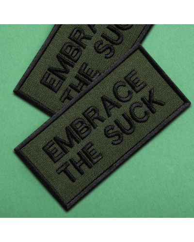 Набір шевронів 2 шт. з липучкою Embrace the suck 4х8 см вишитий патч шеврон нашивка