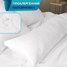 Подушка ортопедична з наволочкою сатин для сну та відпочинку S-Form IDEIA 40х130 см антиалергенна з блискавкою