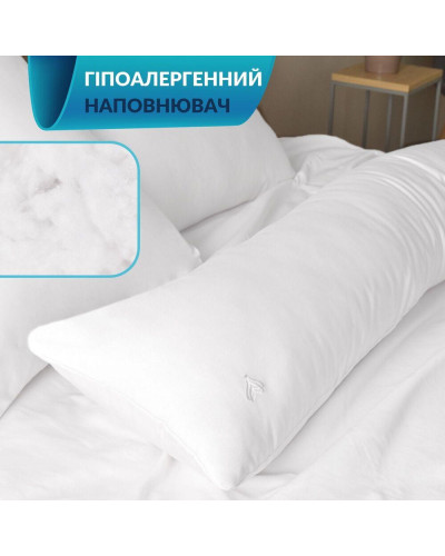 Подушка ортопедична з наволочкою сатин для сну та відпочинку S-Form IDEIA 40х130 см антиалергенна з блискавкою