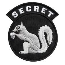 Шеврон на липучці Secret Squirrel 7,5×8,5 см вишитий патч, нашивка, шеврон Білка Розвідка