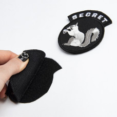 Шеврон на липучці Secret Squirrel 7,5×8,5 см вишитий патч, нашивка, шеврон Білка Розвідка