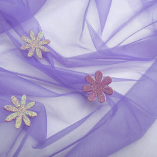 Тканина фатін євро 300 см 15 г/м2 фатин легка декоративна для суконь, костюмів, декору   V-H95 фіолет