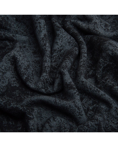 Тканина трикотаж тринитка Мармур фліс, 310 г/м2, 185 см чорний