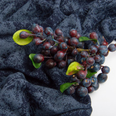 Тканина трикотаж тринитка Мармур фліс, 310 г/м2, 185 см т/синій