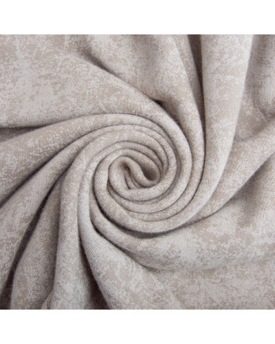 Тканина трикотаж тринитка Мармур фліс, 310 г/м2, 185 см беж