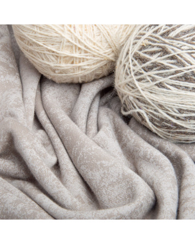 Тканина трикотаж тринитка Мармур фліс, 310 г/м2, 185 см беж