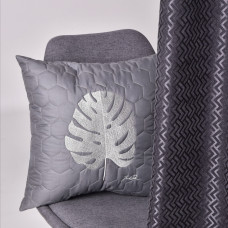Набір подушок 2 шт Тропікал 50х50 см декоративна подушка антиалергенна з вишивкою сірий