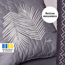 Набір подушок 2 шт Тропікал 50х50 см декоративна подушка антиалергенна з вишивкою сірий