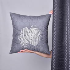 Набір подушок 2 шт Тропікал 50х50 см декоративна подушка антиалергенна з вишивкою сірий