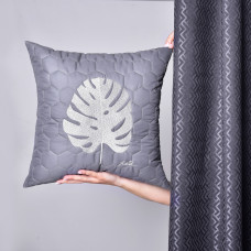 Набір подушок 2 шт Тропікал 50х50 см декоративна подушка антиалергенна з вишивкою сірий
