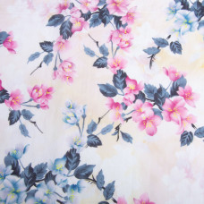 Тканина Батист Жасмін, 145 см, 77 г/м2, бавовна, натуральна тканина для одягу, бавовна рожево/сіра