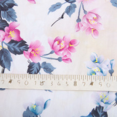 Тканина Батист Жасмін, 145 см, 77 г/м2, бавовна, натуральна тканина для одягу, бавовна рожево/сіра