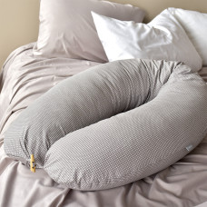 Подушка для вагітних та годування 30х190 см PAPAELLA гіпоалергенна, наволочка з бавовни на блискавці горошок