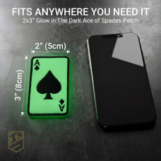 Набір шевронів 2 шт Карта Туз Пік, Ace of Spades, світяться в темряві, на липучці, 5х8 см, вишитий патч, нашивка, шеврон