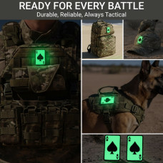 Набір шевронів 2 шт Карта Туз Пік, Ace of Spades, світяться в темряві, на липучці, 5х8 см, вишитий патч, нашивка, шеврон