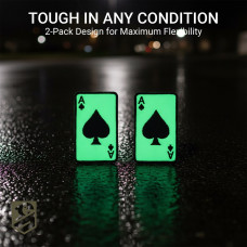 Набір шевронів 2 шт Карта Туз Пік, Ace of Spades, світяться в темряві, на липучці, 5х8 см, вишитий патч, нашивка, шеврон