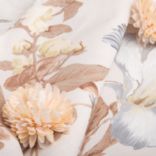 Тканина декоративна Колібрі бавовна з водовідштовхувальним просоченням, для скатертин, штор, декору V-66 молоко