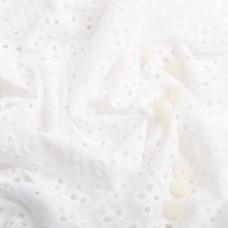 Тканина батист прошва Моллі, 130 см, 123 г/м2, бавовна, натуральна тканина для одягу молоко