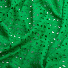 Тканина батист прошва Лола, 130 см, 130 г/м2, бавовна, натуральна тканина для одягу зелена