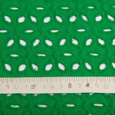 Тканина батист прошва Лола, 130 см, 130 г/м2, бавовна, натуральна тканина для одягу зелена