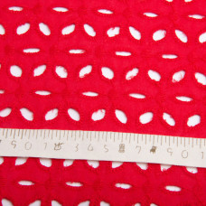 Тканина батист прошва Лола, 130 см, 130 г/м2, бавовна, натуральна тканина для одягу червона