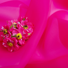 Тканина органза шовк 145 см 55 г/м2 для карнавальних, вечірніх костюмів, плаття, для декору малина