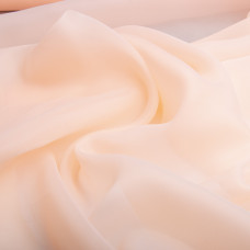 Тканина органза шовк 145 см 55 г/м2 для карнавальних, вечірніх костюмів, плаття, для декору абрикос