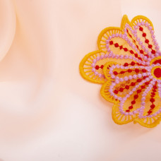 Тканина органза шовк 145 см 55 г/м2 для карнавальних, вечірніх костюмів, плаття, для декору абрикос