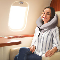 Подушка рогалик ортопедична дорожня TRAVEL IDEIA 27х26х17 см з ефектом пам'яті й охолоджувальним трикотажем