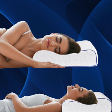 Подушка ортопедична NeckWave 60х40х11/9 см IDEIA анатомічна з ефектом пам'яті для сну на боці, спині