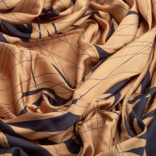 Тканина плательна атлас шовк стрейч Греммі, 100 г/м2 150 см легка для платтів, блуз, піжам, аксесуарів кемел