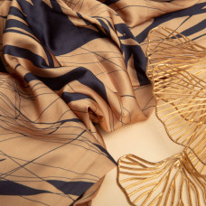 Тканина плательна атлас шовк стрейч Греммі, 100 г/м2 150 см легка для платтів, блуз, піжам, аксесуарів кемел