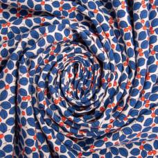 Тканина плательна віскоза Санторіні, 145 см 120 г/м2 для суконь, спідниць, штанів, дитячого одягу Марічка синя