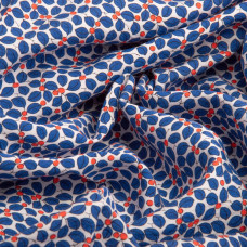 Тканина плательна віскоза Санторіні, 145 см 120 г/м2 для суконь, спідниць, штанів, дитячого одягу Марічка синя