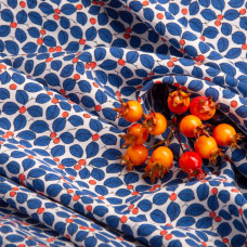 Тканина плательна віскоза Санторіні, 145 см 120 г/м2 для суконь, спідниць, штанів, дитячого одягу Марічка синя