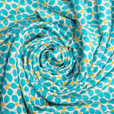 Тканина плательна віскоза Санторіні, 145 см 120 г/м2 для суконь, спідниць, штанів, дитячого одягу Марічка бірюза