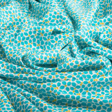 Тканина плательна віскоза Санторіні, 145 см 120 г/м2 для суконь, спідниць, штанів, дитячого одягу Марічка бірюза