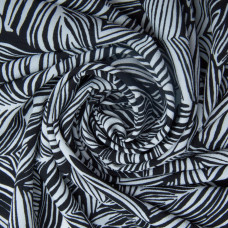 Тканина платтяна креп 150 см 110 г/м2 легка, для суконь, спідниць, штанів, аксесуарів листя чорна