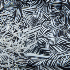 Тканина платтяна креп 150 см 110 г/м2 легка, для суконь, спідниць, штанів, аксесуарів листя чорна