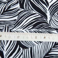 Тканина платтяна креп 150 см 110 г/м2 легка, для суконь, спідниць, штанів, аксесуарів листя чорна