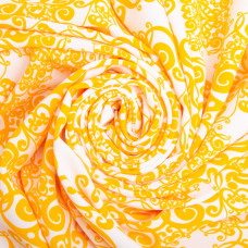 Тканина плательна Super soft 150 см 95 г/м2 легка, для платтів, спідниць, штанів, аксесуарів візерунок жовта