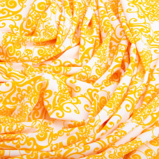 Тканина плательна Super soft 150 см 95 г/м2 легка, для платтів, спідниць, штанів, аксесуарів візерунок жовта