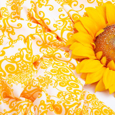 Тканина плательна Super soft 150 см 95 г/м2 легка, для платтів, спідниць, штанів, аксесуарів візерунок жовта