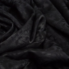 Тканина плательна жакард 140 г/м2 145 см чорна віскоза бавовна, натуральна мармурна