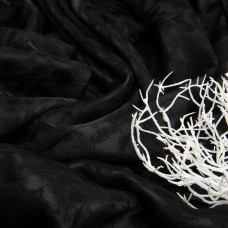 Тканина плательна жакард 140 г/м2 145 см чорна віскоза бавовна, натуральна мармурна